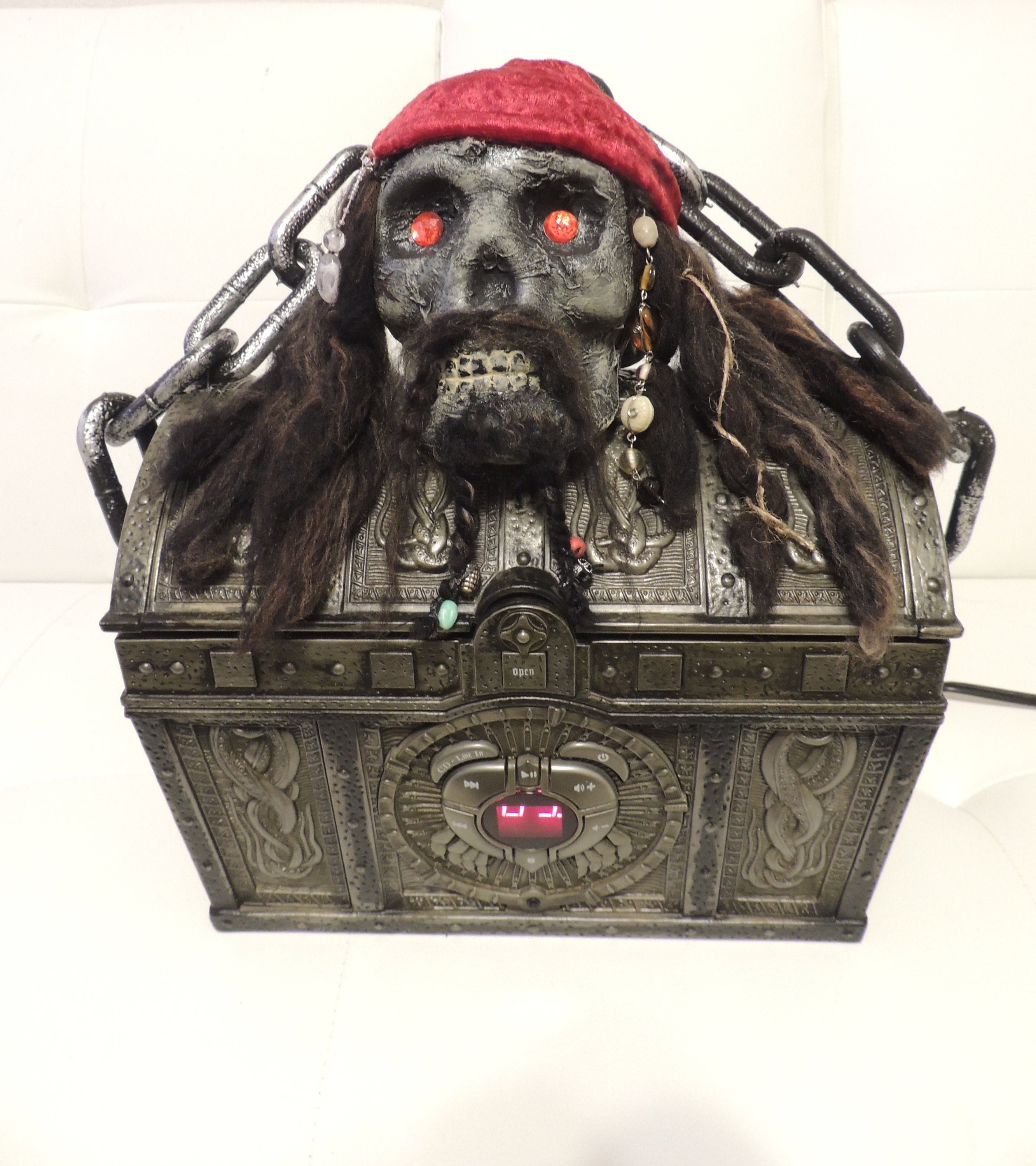 Upcycled Halloween Treasure Chest CD Player Boombox With