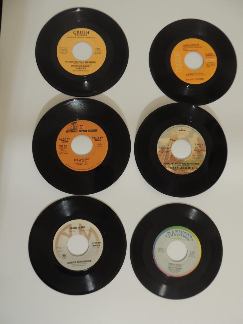 Six 1960's and 70's 45 Vinyl Records. - Etsy