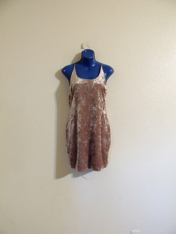 Shimmering Crushed Velvet Mini Tank dress in Mauve