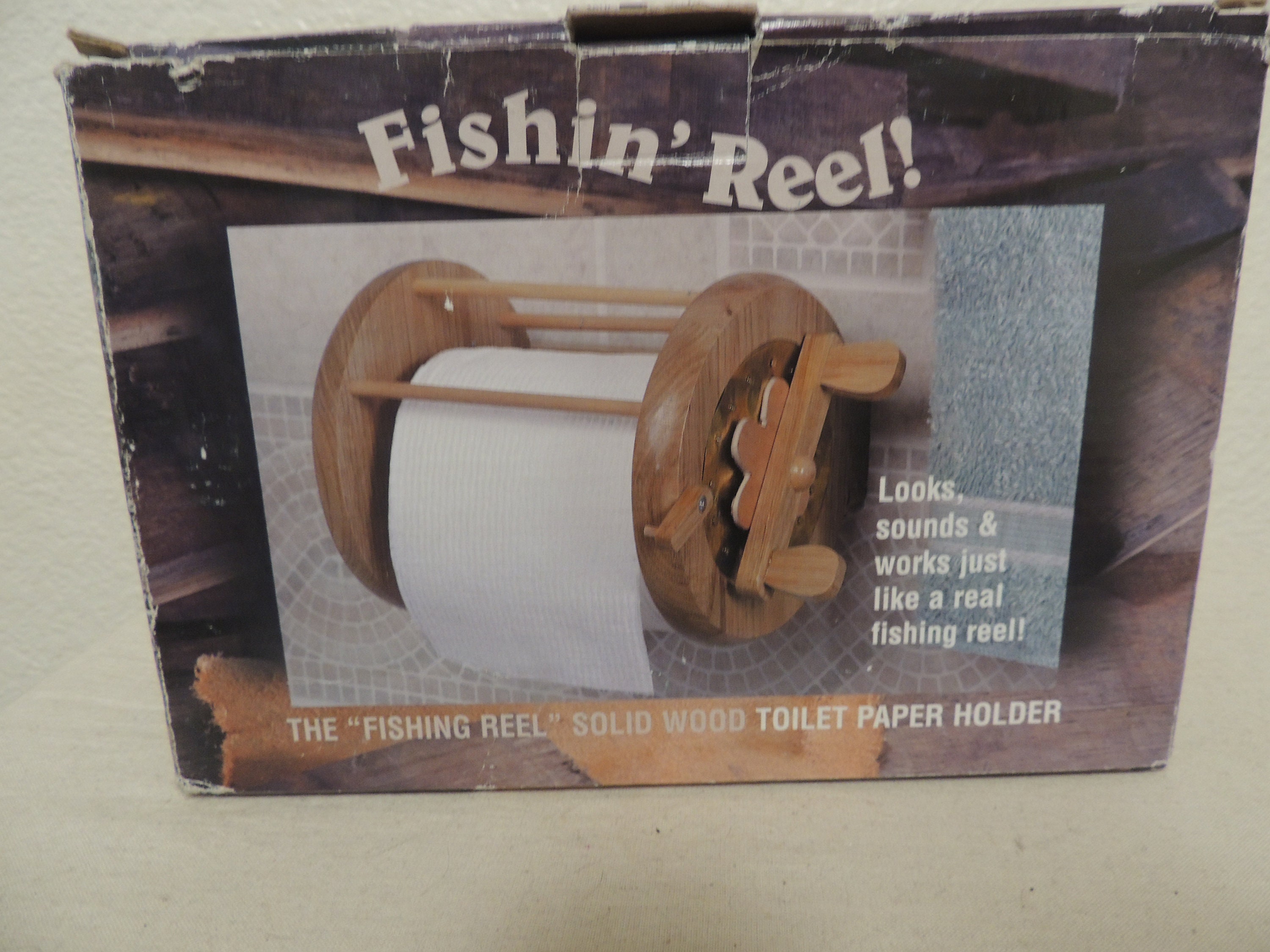 Bathroom Decor Accent Wooden Fishing Reel Toilet Paper Holder Descender  Cabin Decor Fisherman's Favorite. -  New Zealand