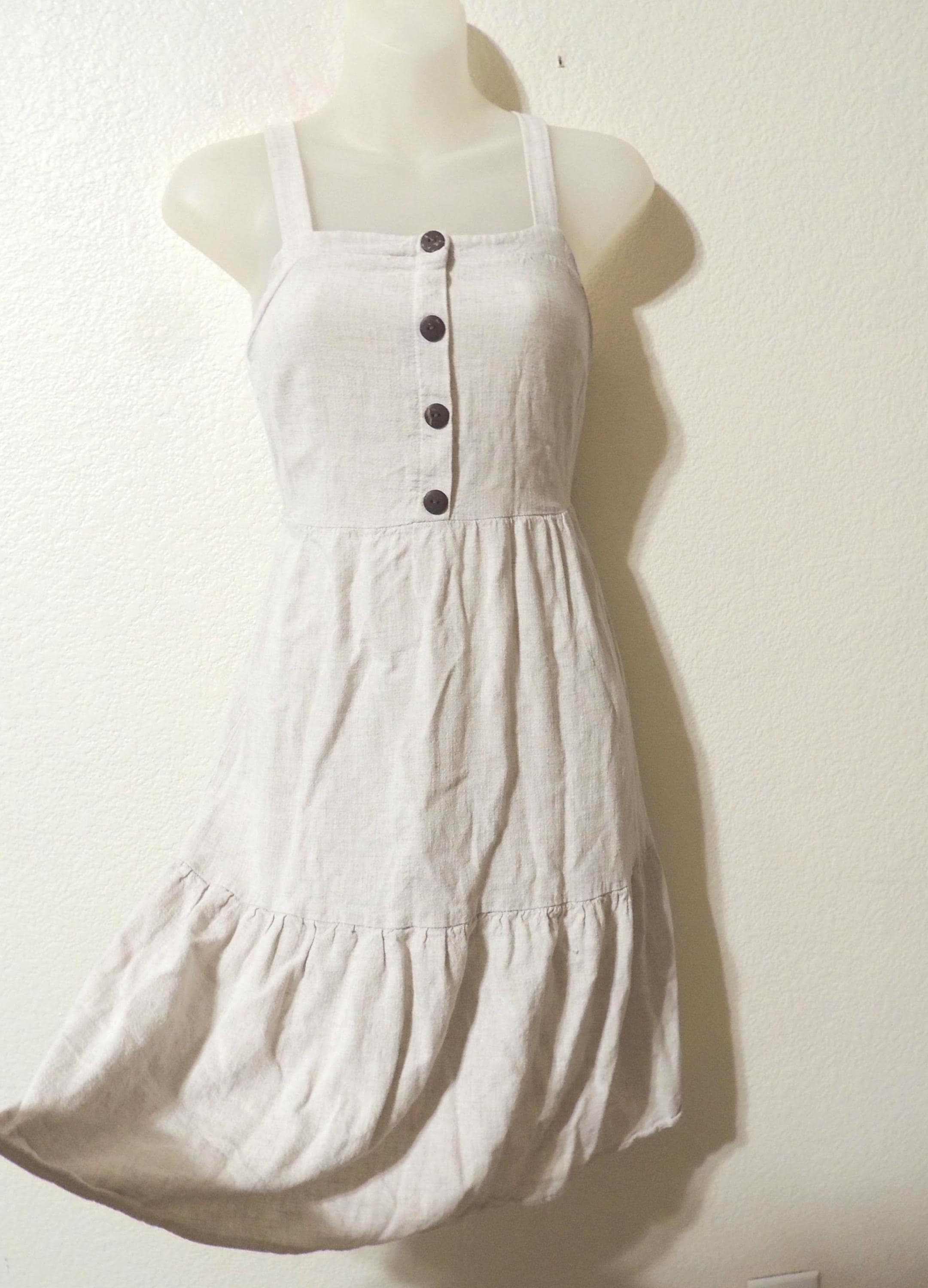 Monteau Los Angeles Button-front Linen Midi Dress. Boho, Cottage Core. Size XS. - Etsy Monteau Los Angeles Button-front Linen Midi Dress. Boho, Cottage Core. Size XS. - Etsy