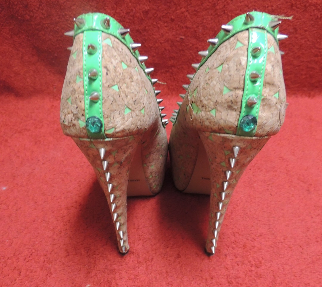 Redkiss Green Ruby Pumps Woman's Size 8 1/2 Open Toe Cork - Etsy