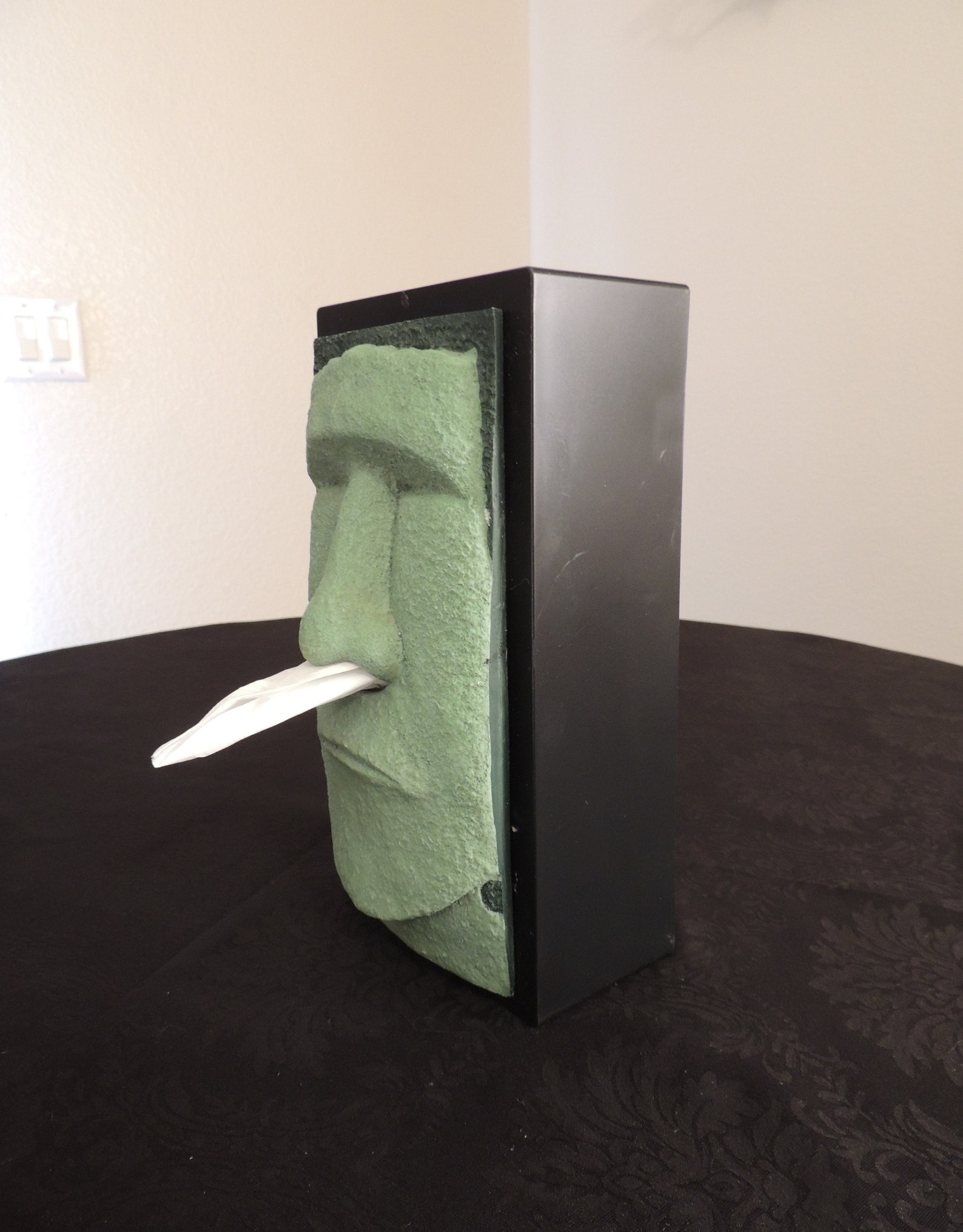 Vintage Moai Man Head Tissue Dispenser Easter Island Etsy