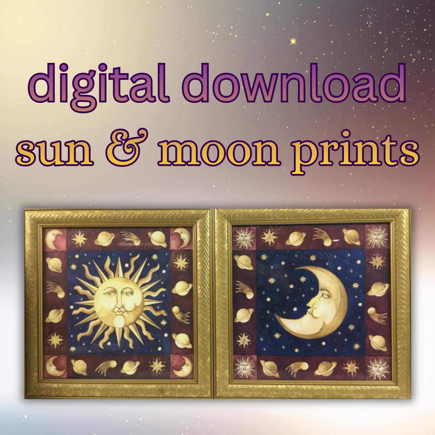 Mary Beth Zeitz Prints Sun and Moon Art Vintage Whimsigoth Wall