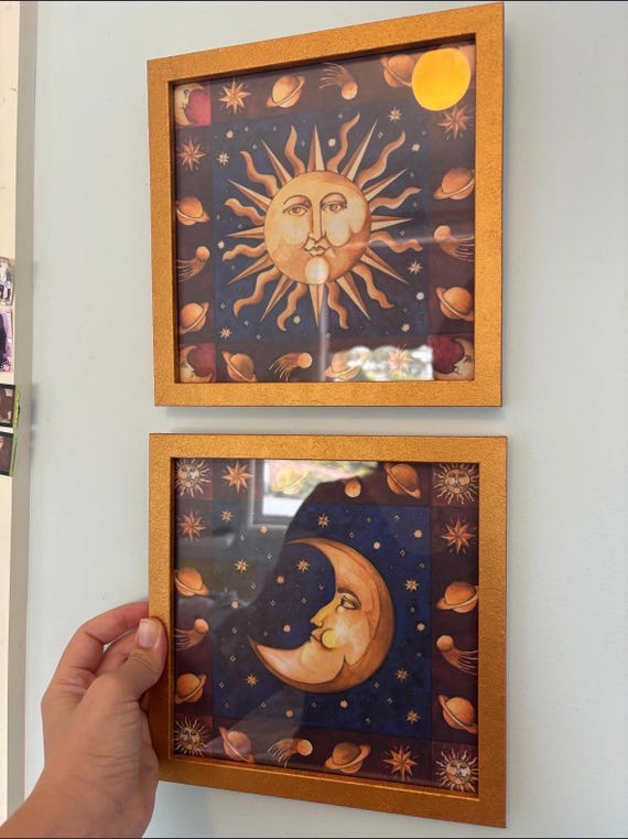 Mary Beth Zeitz Prints Sun and Moon Art Vintage Whimsigoth Wall