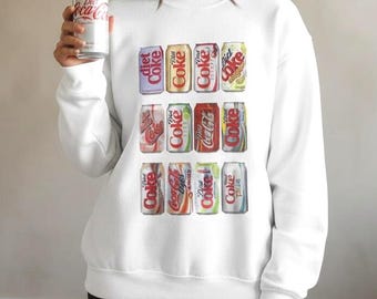 Vintage Soda Can Grid-sweater met ronde hals | Pop-art colablikje