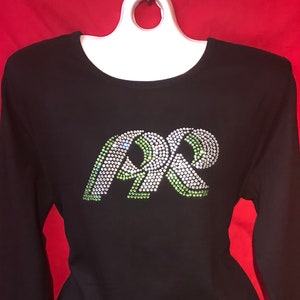 Pine Richland High School Rhinestone crystal womens crystal bling shirt. SHORT LONG Sleeve Misses S, M, L, XL,Plus size1x, 2X, 3X