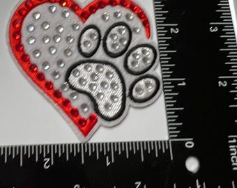 Parche deslumbrante / Parche de cristal / Parche para bolso de nailon / Aplique / Parches para chaquetas de mezclilla / UN PARCHE / Pegado / Huella de pata