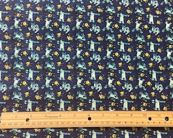 Monster Inc Fabric, Mike Wazowski, Sully, Pixar Fabric, Fat Quarter Fabric, 100% cotton **LOOK AT RULER, This is a small print!**