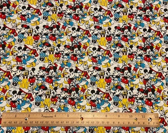 Tela de Mickey Mouse, Tela FAB 5, Tela Daisy Fat Quarter, 100% algodón, Yarda 36" x 44", Fat Quarters 18" x 22", Resto 36" x 10"