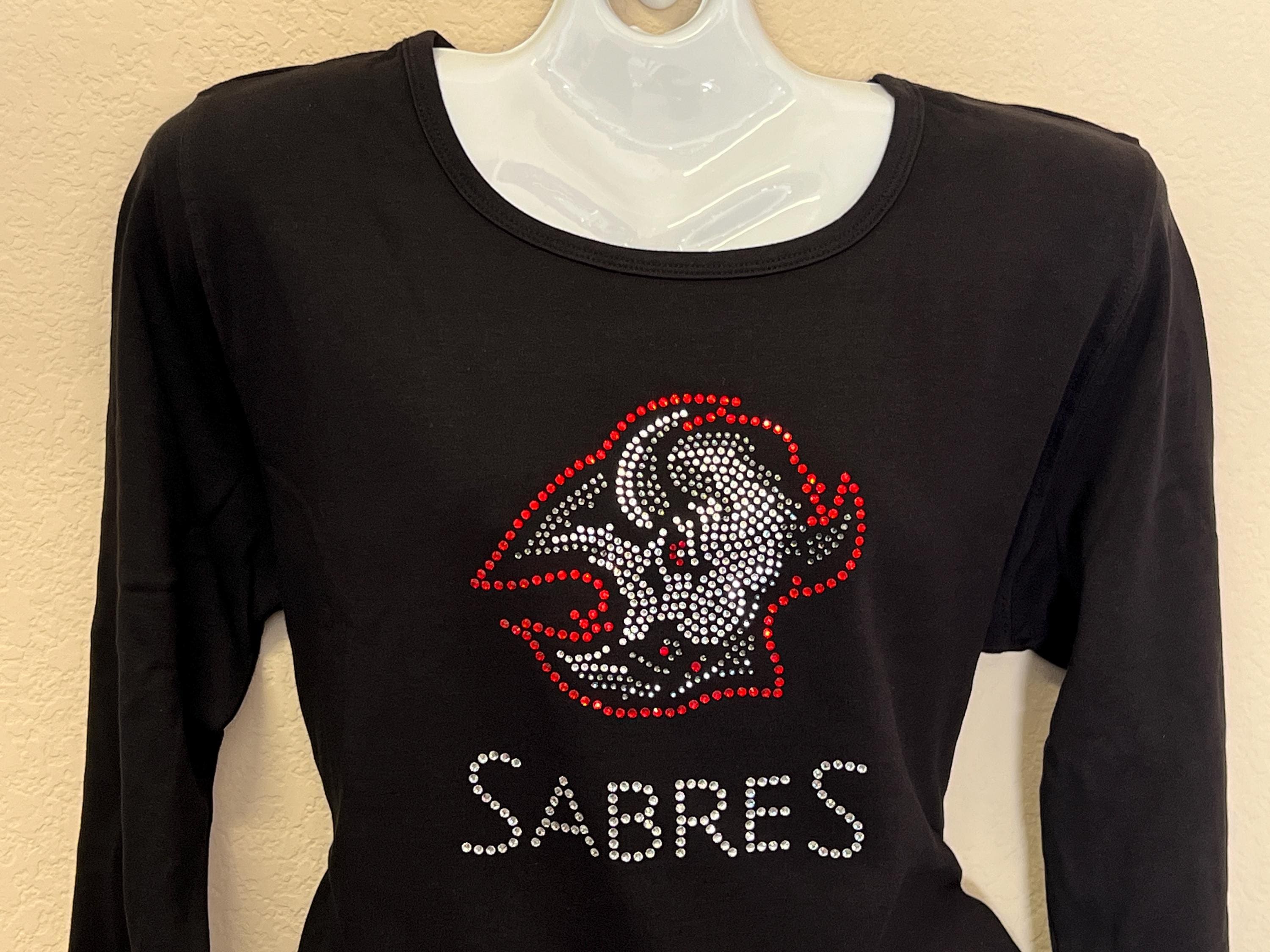 GRANCY Rhinestone Design Graphic Damage Long Sleeve T-shirt L