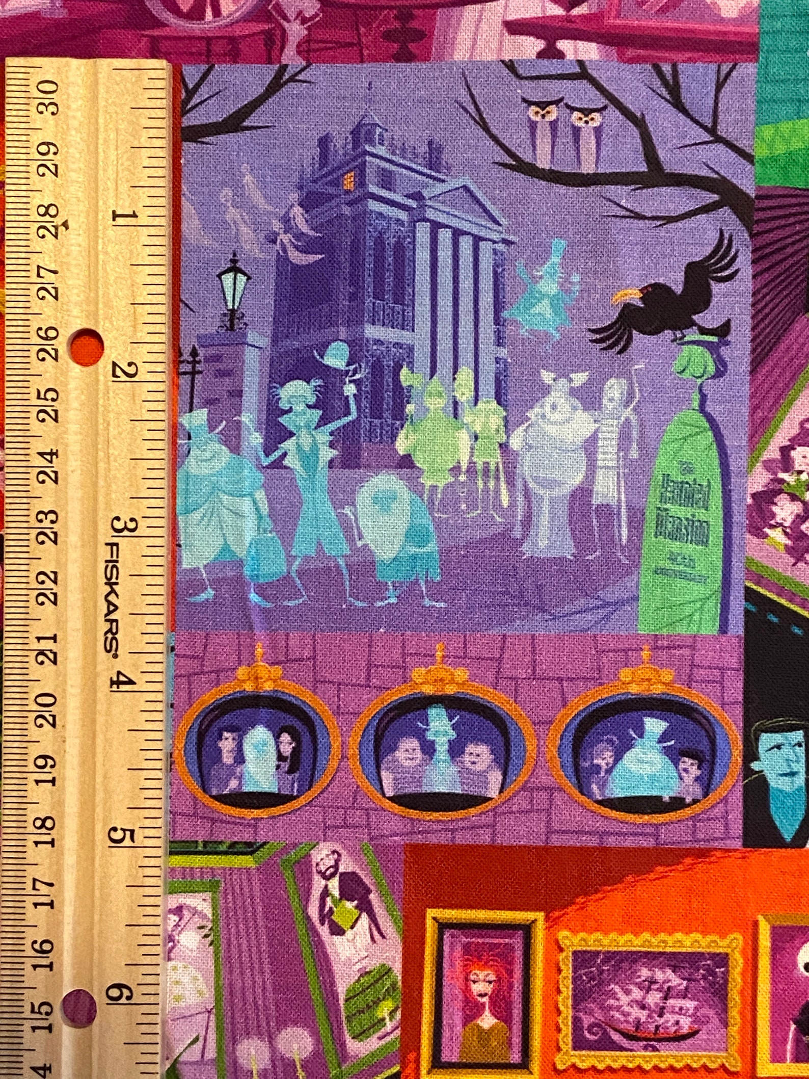 Haunted Mansion Fabric COLORFUL Haunted Mansion Stretching | Etsy
