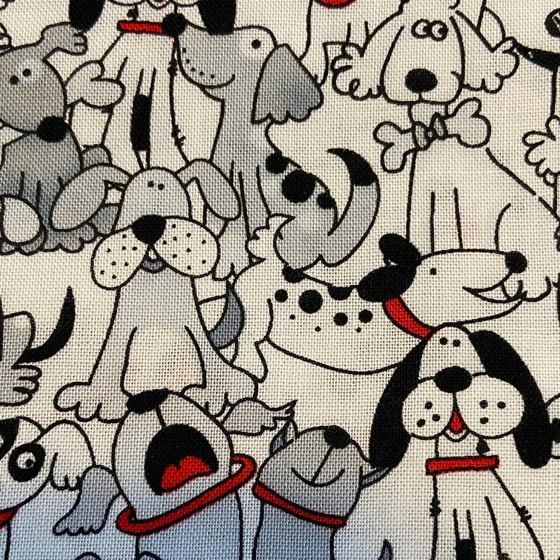 Dog Fabric BLACK AND WHITE Dogs 100 cotton Quilting Etsy