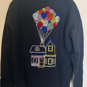 Disney Up, CRYSTAL ZIPPER Jacket, Grape Soda on Front and the House with Balloons on the back!  Misses S M L XL and Plus sizes 1X 2X 3X