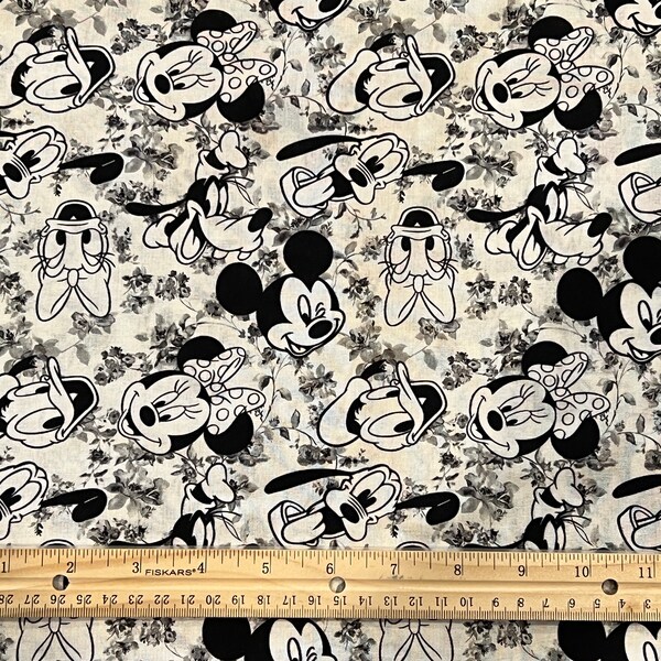 Disney Fabric, Mickey Fabric, Fab 5 Fabric, Daisy Duck, Donald Duck, Goofy Fabric, 100%  Cotton, Fat Quarter 18" x 22",Remnant 36" X 10"