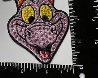 Parche de Disney deslumbrante / Parche de cristal / Parche de nailon para bolso / Aplique de Disney / Parches para chaquetas de mezclilla / UN PARCHE / Pegar / Figment