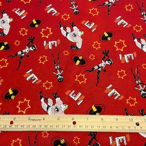 Incredibles Fabric,  Fat Quarter Fabric,  100% cotton, Quilting Cotton, Fat Quarters **CLEARANCE**