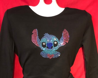 Camisa de Disney World para mujer con cristales de imitación y puntadas deslumbrantes. Tallas S, M, L, XL y tallas grandes: 1x, 2x y 3x.