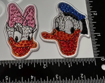 Parche de Disney deslumbrante / Cristal / Parche para bolso de nailon / Disney / Parches para chaquetas de mezclilla / UN PARCHE / Pegar / Pato Donald / Pata Daisy