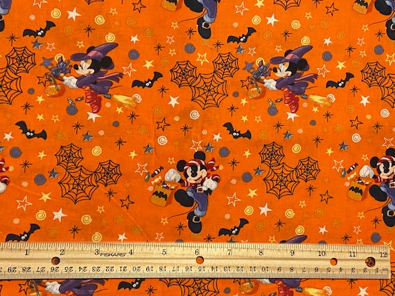 Mickey Halloween Fabric Disney Fabric Halloween Pumpkins - Etsy