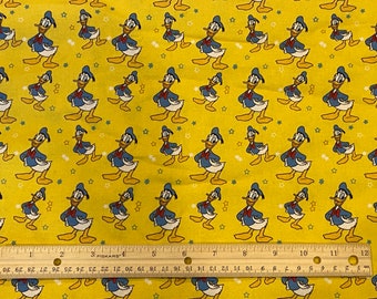 Donald Duck Fabric, Disney Fabric, 100% cotton, Quilting Cotton, Fat Quarter 18" x 22", Yard 36" x 44"