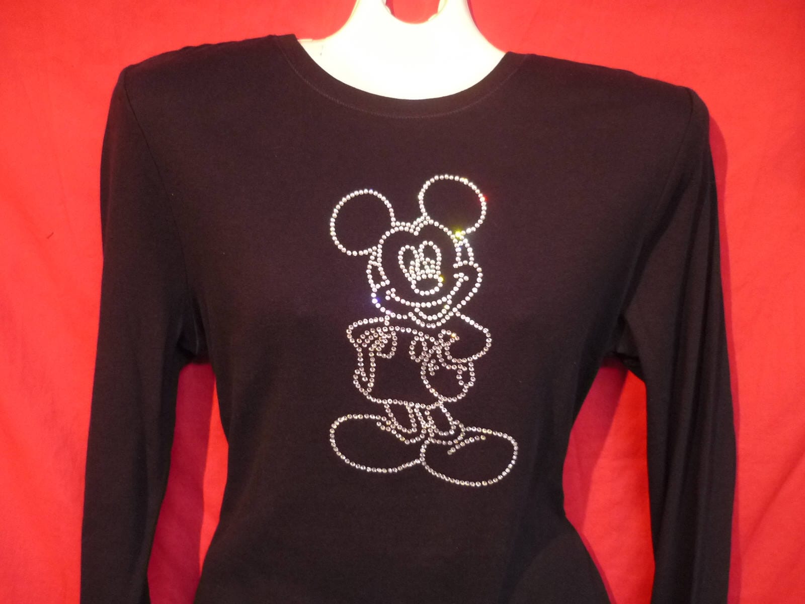 Disney Mickey Mouse Standing Clear Rhinestones Crystal