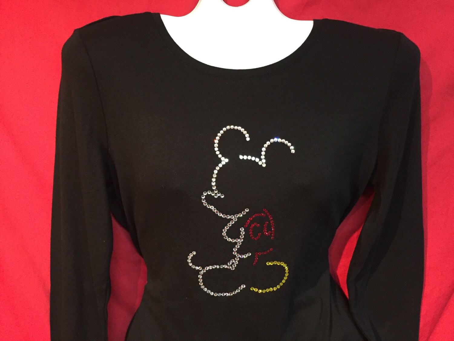 women's long sleeve mickey mouse shirt
