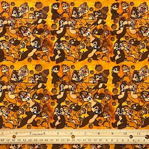 Chip and Dale Fabric, Disney Fabric, 100% cotton Fabric, Fat Quarters 18 x 22, Yard 36 x 44 image 1