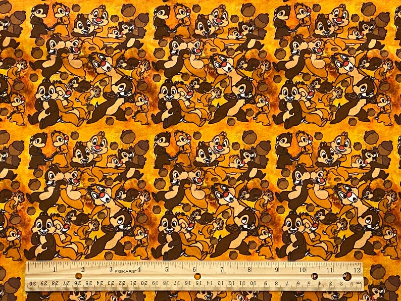 Chip and Dale Fabric, Disney Fabric, 100% cotton Fabric, Fat Quarters 18 x 22, Yard 36 x 44 image 1