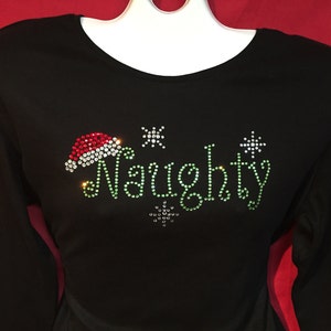 Rhinestone Unisex Christmas Shirt Small Santa Face Rhinestone Unisex Christmas Shirt Small Santa Face