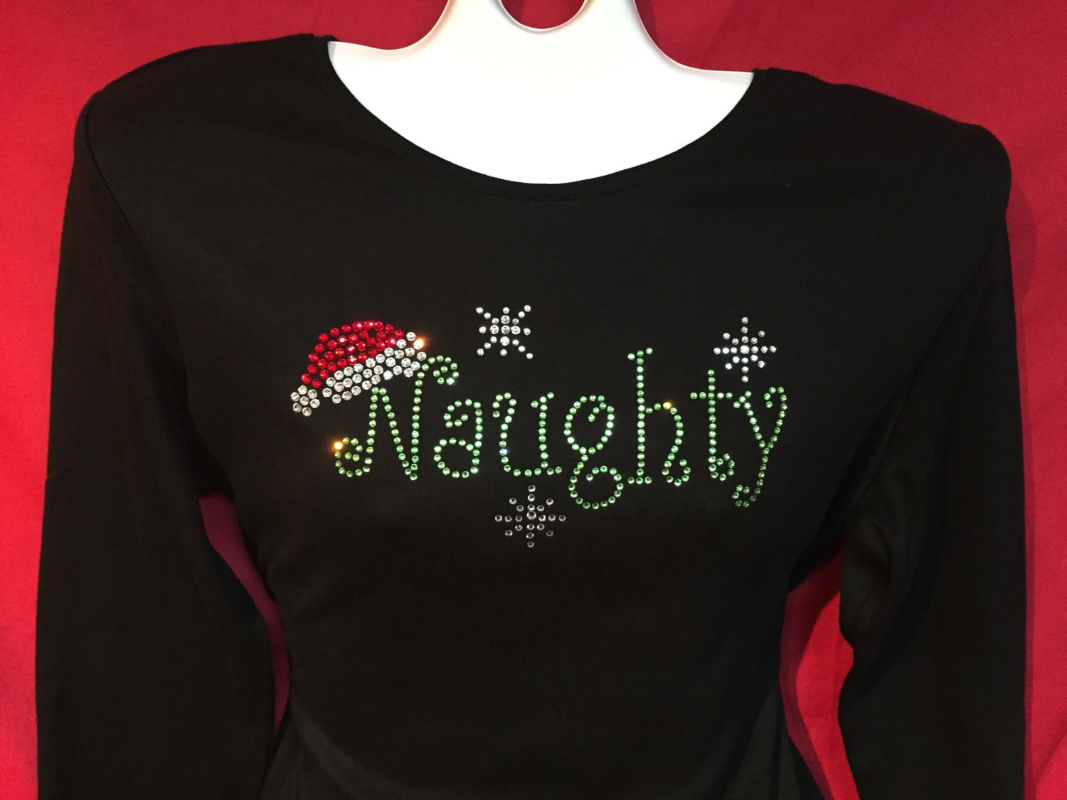 Christmas Women's Rhinestone T-shirt 