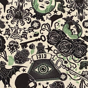 Haunted Mansion Fabric, Madame Leota, Fat Quarter Fabric, 100%cotton, Yard 36 x 44, Fat Quarter 18 x 22 image 2