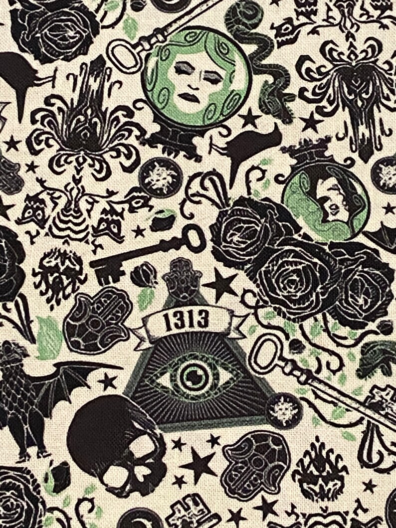 Haunted Mansion Fabric, Madame Leota, Fat Quarter Fabric, 100%cotton, Yard 36 x 44, Fat Quarter 18 x 22 image 2