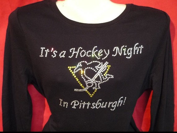 pittsburgh penguins rhinestone shirt
