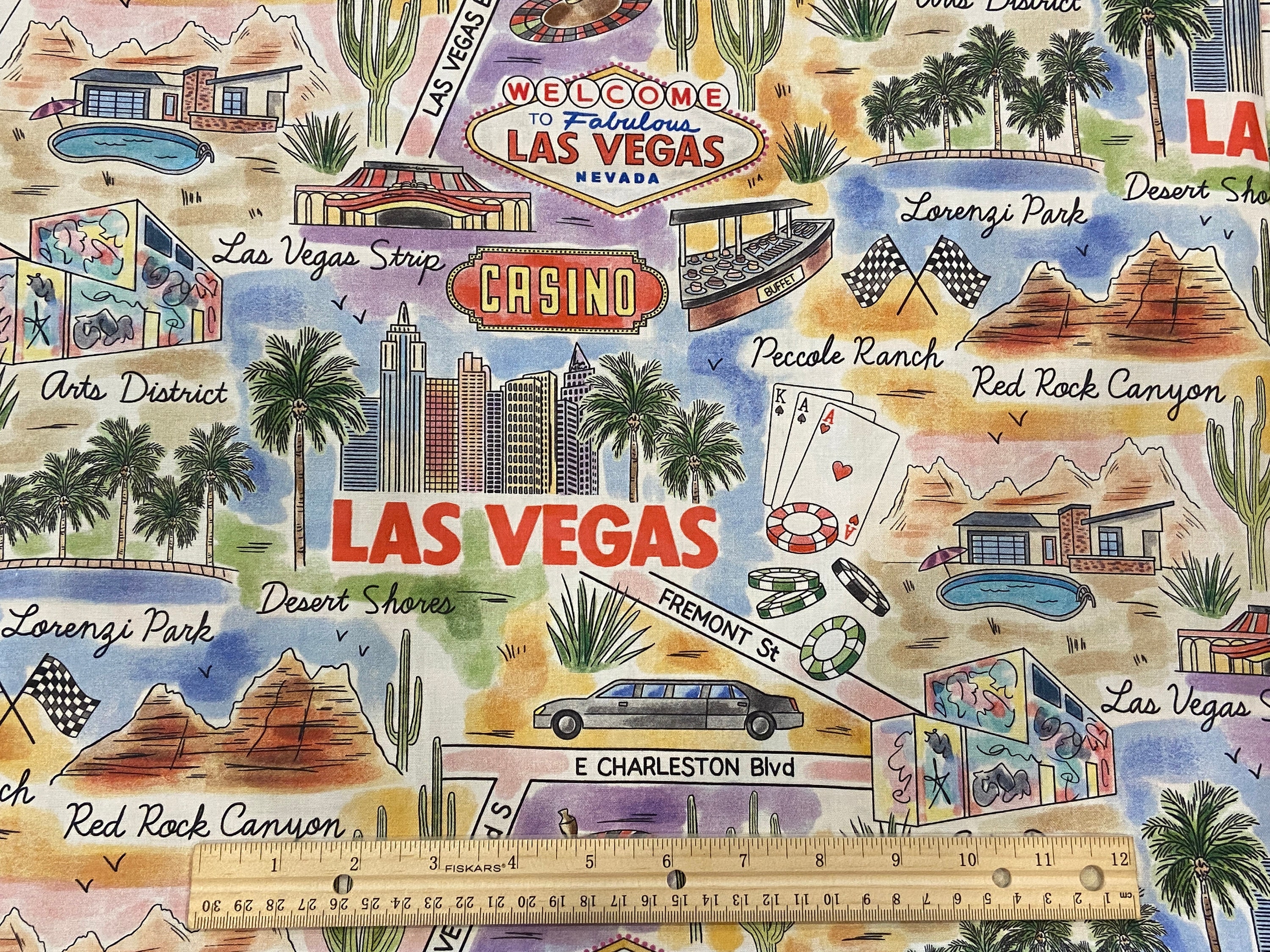 Casino Fabric Las Vegas Fabric Gambling Fabric Fat Quarter Etsy