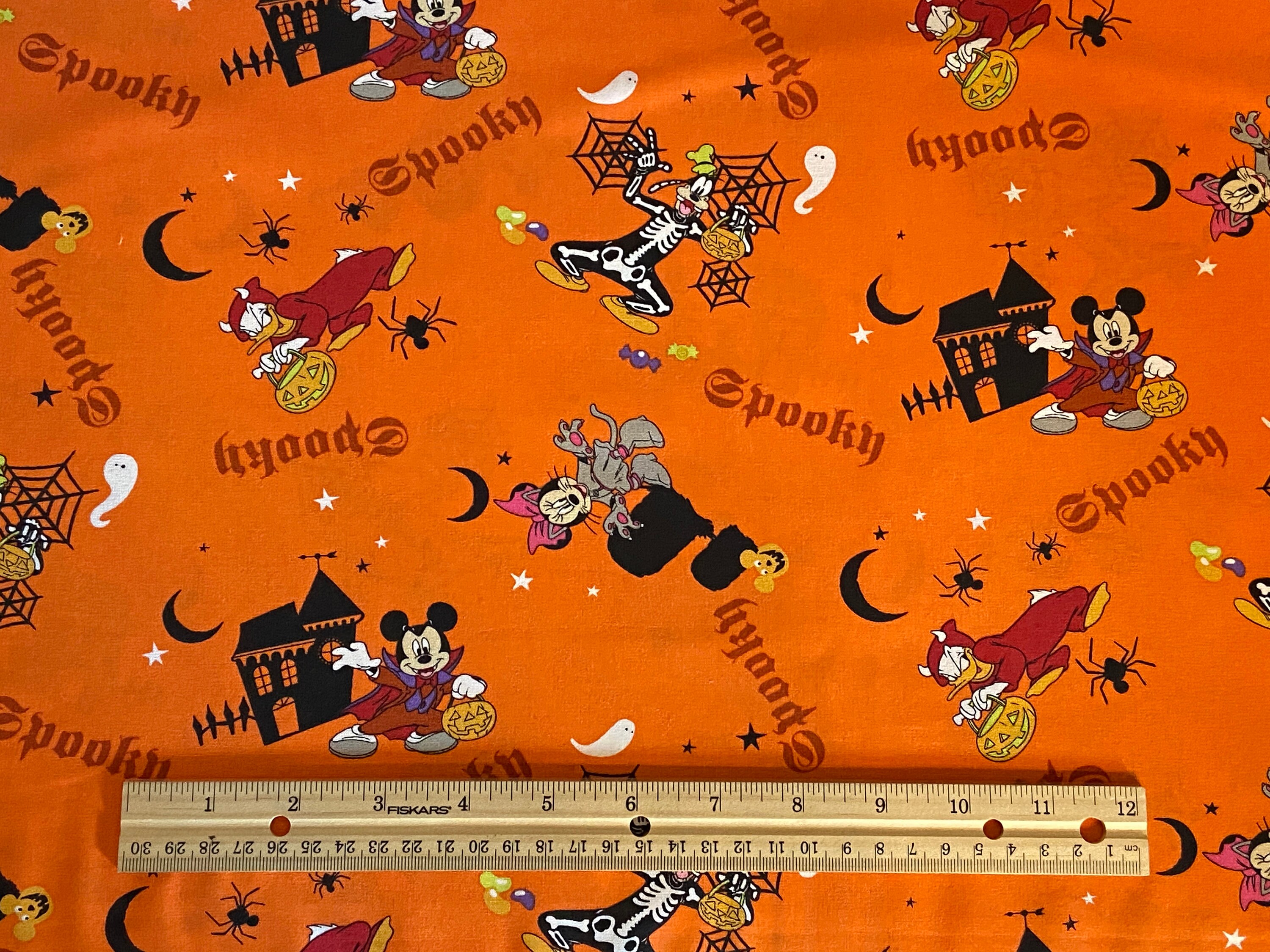 Mickey Halloween Fabric Disney Fabric SPOOKY Halloween  Etsy