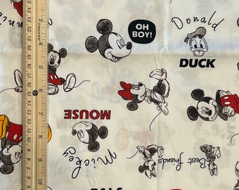 Disney Fabric, Mickey and Minnie Fabric, Fat Quarter Fabric, 100% cotton, Quilting Cotton, Fat Quarters, Mickey Mouse Fabric,