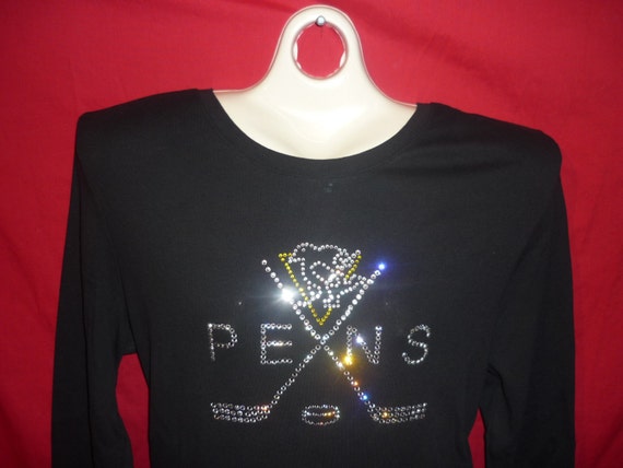 pittsburgh penguins rhinestone shirt