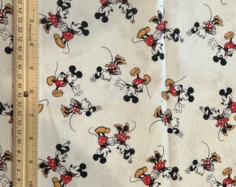 Disney Fabric, Mickey Mouse Fabric, Mickey and Minnie Fabric, Fat Quarter Fabric, 100% cotton, Minnie Mouse Fabric