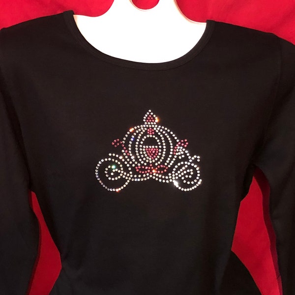 Cinderella's Carriage Rhinestone women's Disney shirt SHORT or LONG Sleeve Misses S, M, L, XL, Plus size 1X, 2X, 3X Shirts