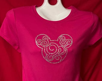 Camiseta Disney con pedrería, camiseta de San Valentín, Mickey con remolinos, OFERTA - Camiseta JUNIOR Sin límites