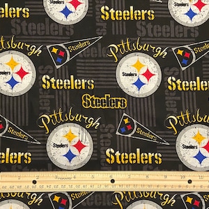 Steelers Fabric Pittsburgh Steelers Steelers Retro 100 Cotton Quilting Cotton 1 2 Yard 18 X 44 Yard 36 X 44 Etsy Australia