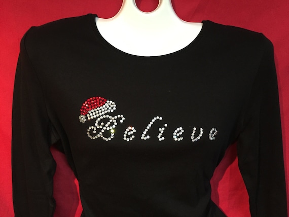 Santa Hat Holiday Rhinestone Womens 