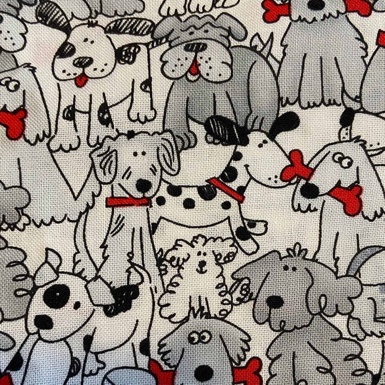Dog Fabric BLACK AND WHITE Dogs 100 cotton Quilting Etsy