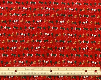 Disney Fabric, Mickey Christmas Fabric, Disney Christmas Fabric, 100% cotton, Yard 36" x 44", Fat Quarter 18" x 22", Remnant 36" x 10"