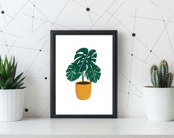 Monstera Plant Print
