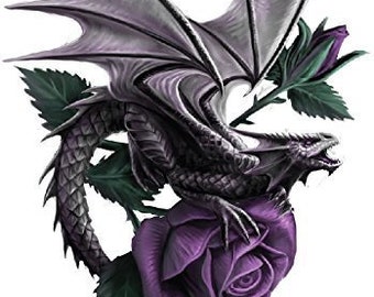Dragon Rose Auto Sticker by Anne Stokes