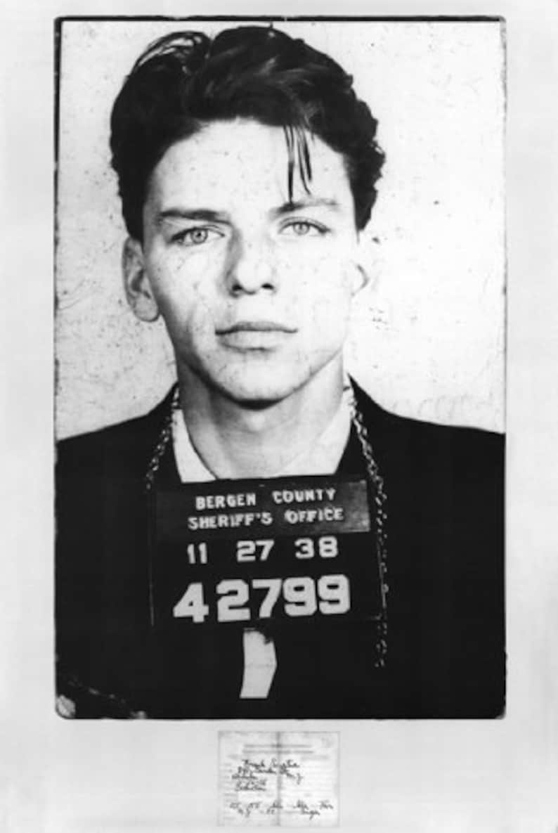 Frank Sinatra Poster Mug Shot Rare Hot New 24X36 Etsy