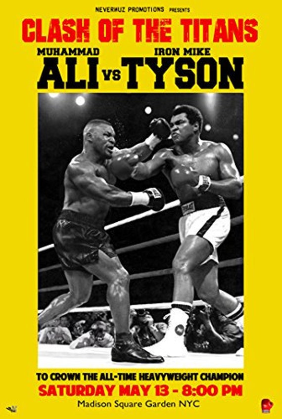 Ali Vs Tyson Poster Muhammad Ali and Mike Tyson Fight Rare Hot Etsy