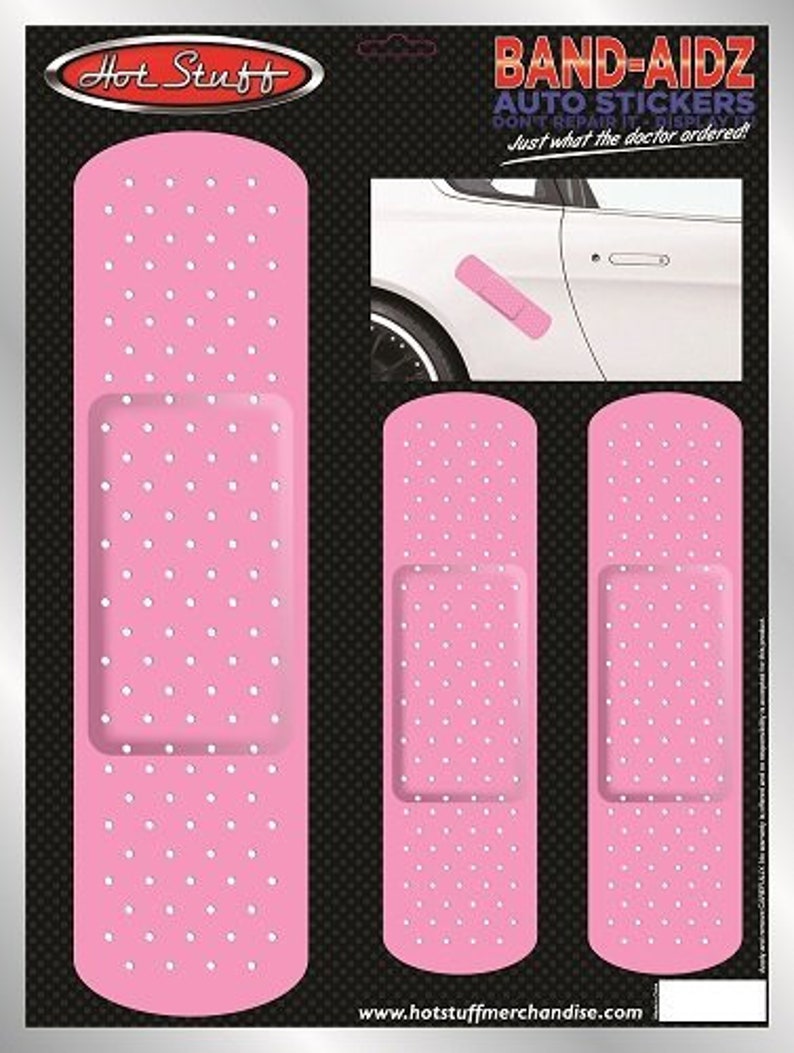 BandAid Car Auto Sticker Set Pink Etsy